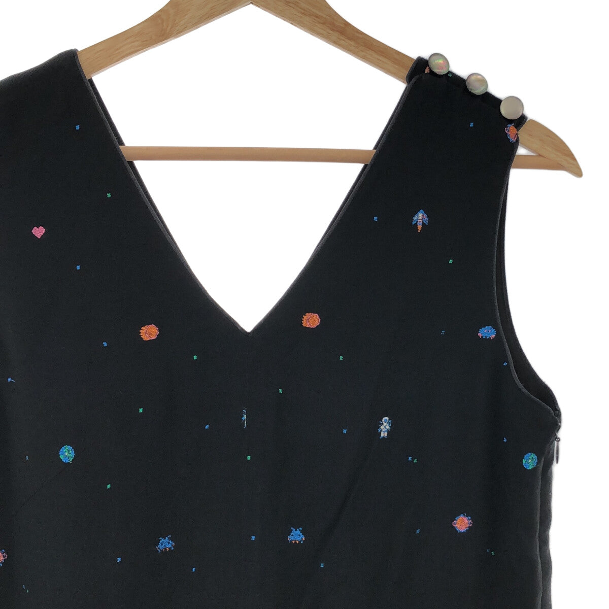 【미품】 Ron Herman / 론하만 | 갤럭시 자카드 우주 무늬 올인원 살로펫 | XS | 블랙 | 여성