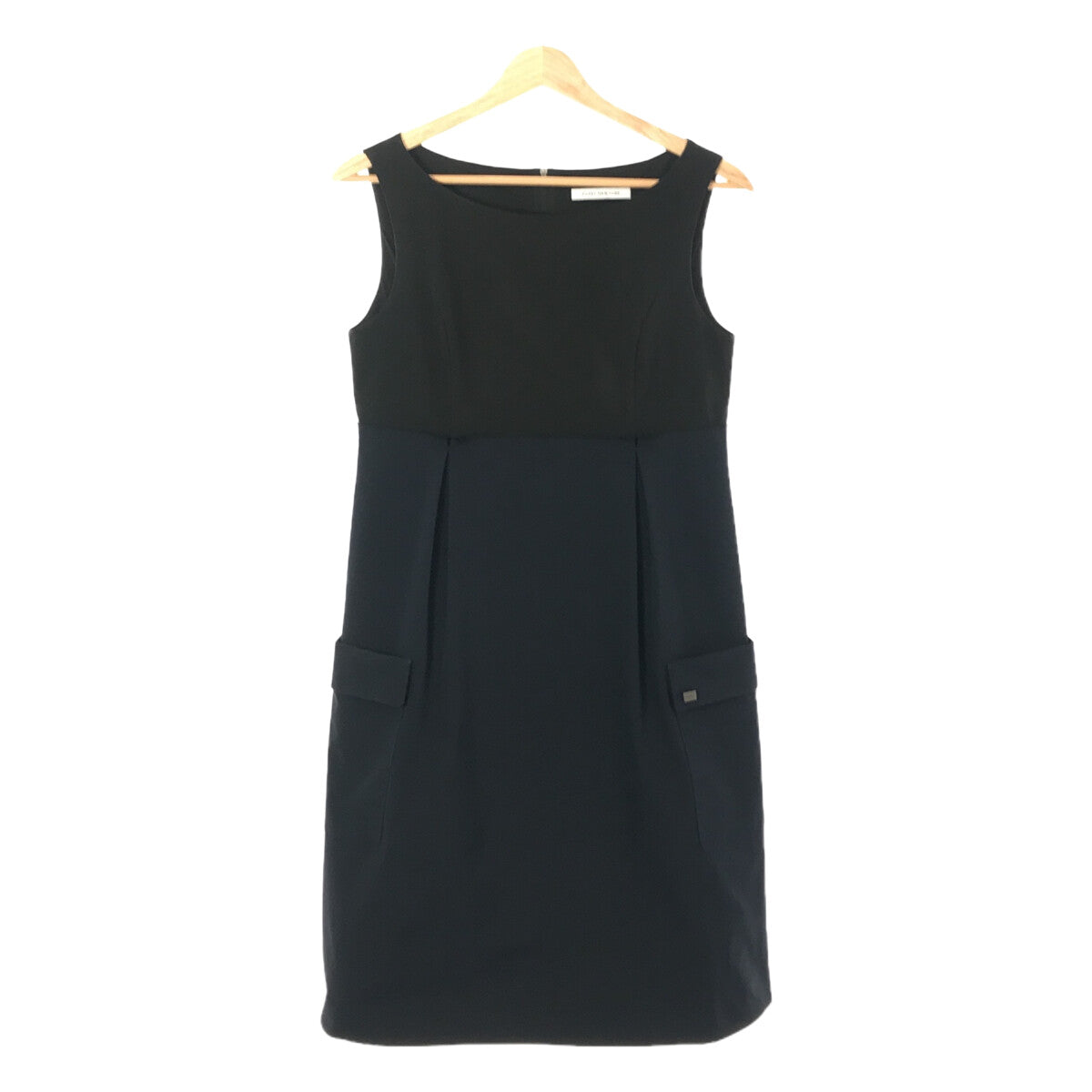 FOXEY NEW YORK / 폭시 뉴욕 | 바이 컬러 택 민소매 원피스 | 40 | 블랙 / 네이비 | 여성