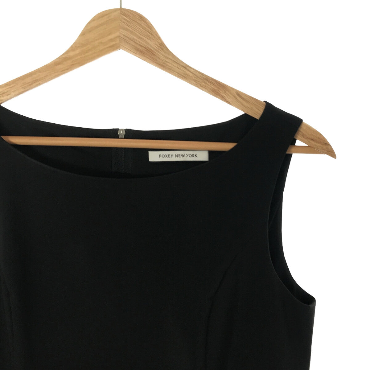 FOXEY NEW YORK / 폭시 뉴욕 | 바이 컬러 택 민소매 원피스 | 40 | 블랙 / 네이비 | 여성