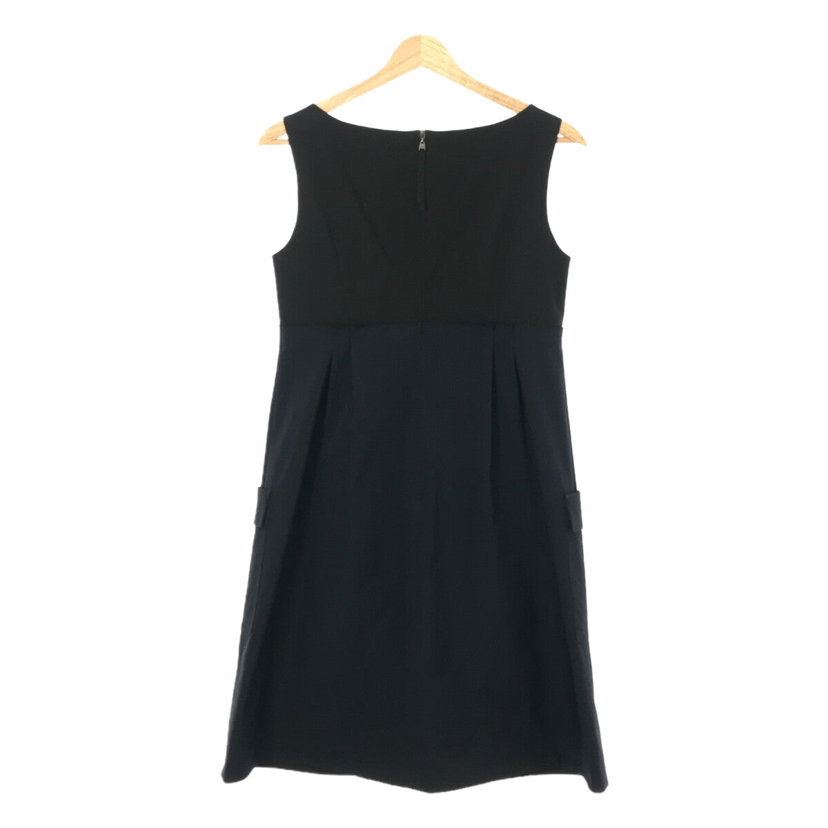 FOXEY NEW YORK / 폭시 뉴욕 | 바이 컬러 택 민소매 원피스 | 40 | 블랙 / 네이비 | 여성