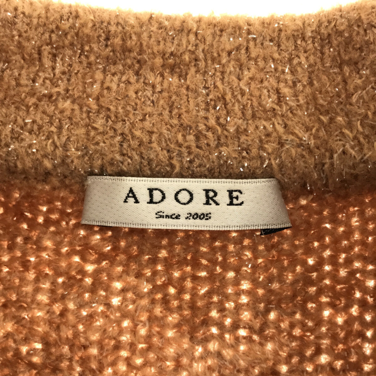 ADORE / 아도어 | 모직 혼합 하이넥 하프 슬리브 니트 | 38 | 브라운 | 여성