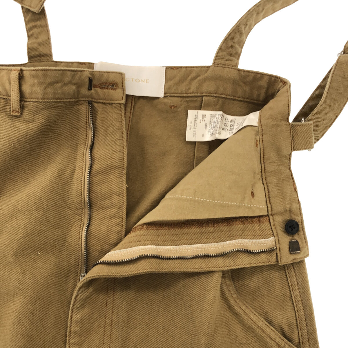 【미품】 LIVINGTONE / 리빈톤 | 2023AW | × Ron Herman Super high-rise w/suspenders 팬츠 | 36 | 카키 | 여성