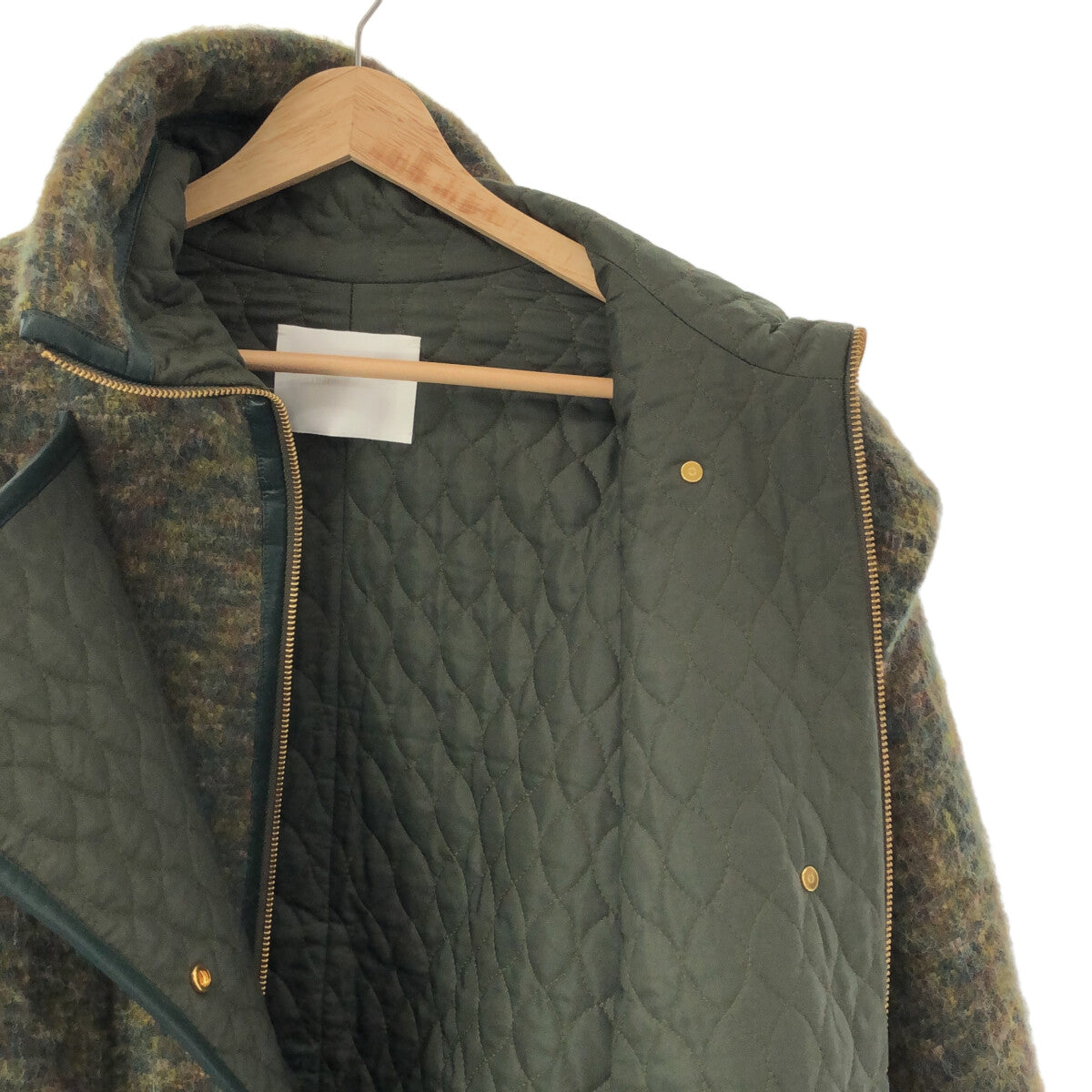 【신품】 Mame Kurogouchi / 마메쿠로고우치 | 2022AW | Alpaca Blend Shaggy Wool Blouson 샤기 울 블루존 | 2 | 그린 | 여성