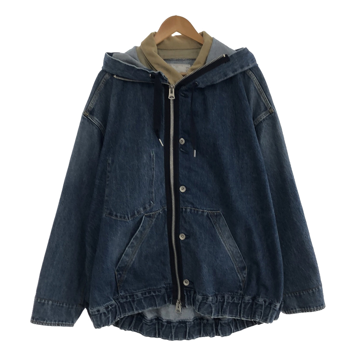 sacai / サカイ | 2023SS | Denim Hooded Blouson / レイヤード デニム ...