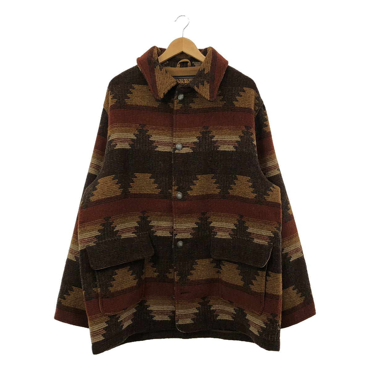 WOOLRICH / ウールリッチ | ネイティブ コンチョボタン ウール オーバージャケット | XL | マルチカラー | メンズ – KLD