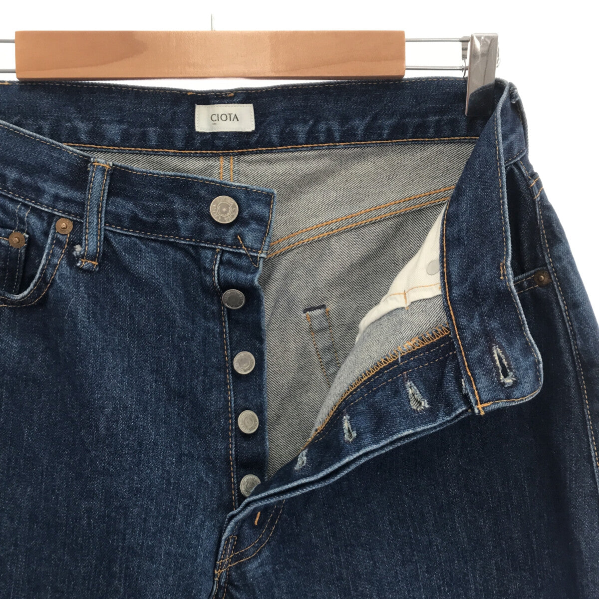 CIOTA / 시오타 | 수빈 코튼 세르비치 스트레이트 데님 팬츠 | 28 | 인디고 | 여성