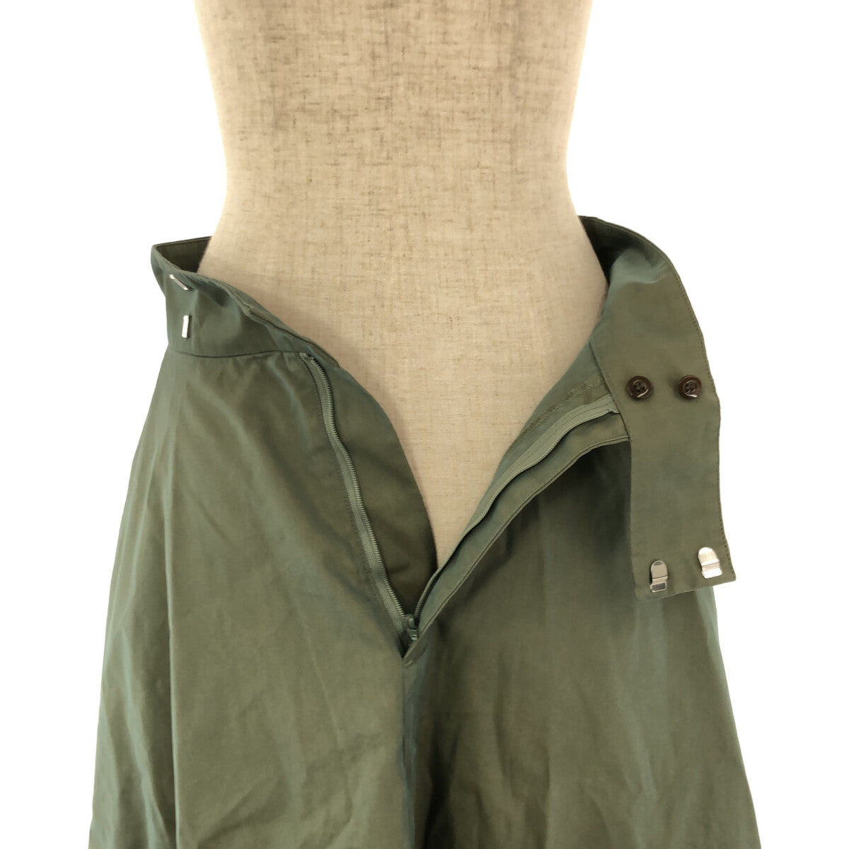 CLANE / 크라네 | CHAMBRAY CIRCULAR 플레어 스커트 | 1 | 카키 | 여성