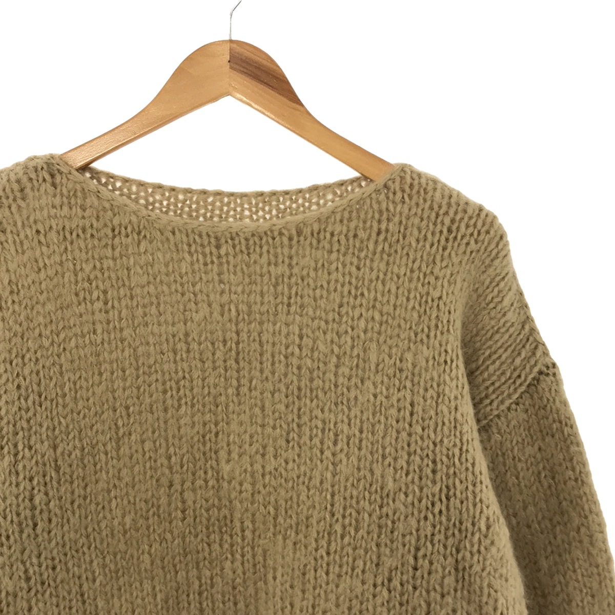 NOWOS / 노워스 | 모헤어 로우 게이지 크루넥 니트 | 베이지 | 여성