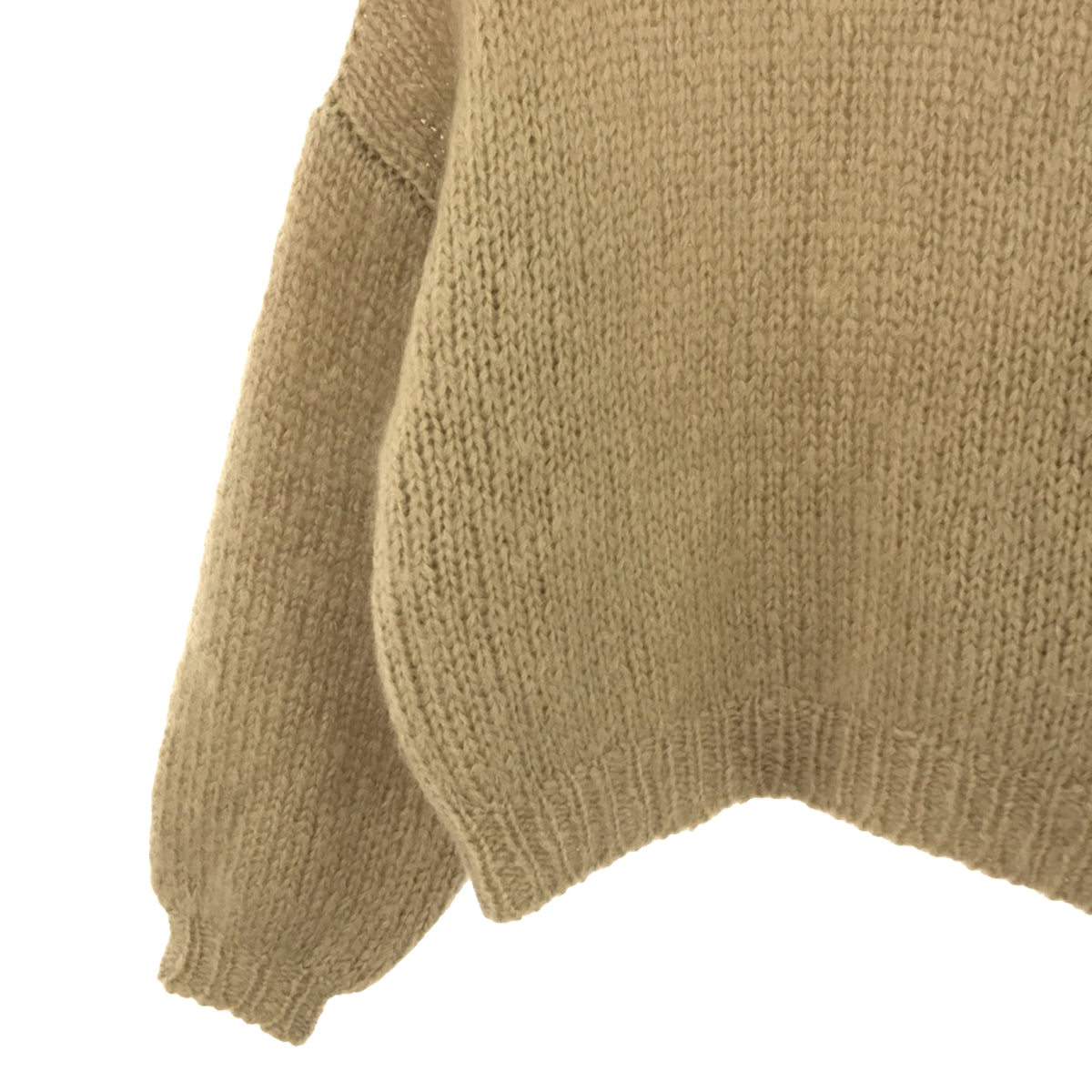 NOWOS / 노워스 | 모헤어 로우 게이지 크루넥 니트 | 베이지 | 여성