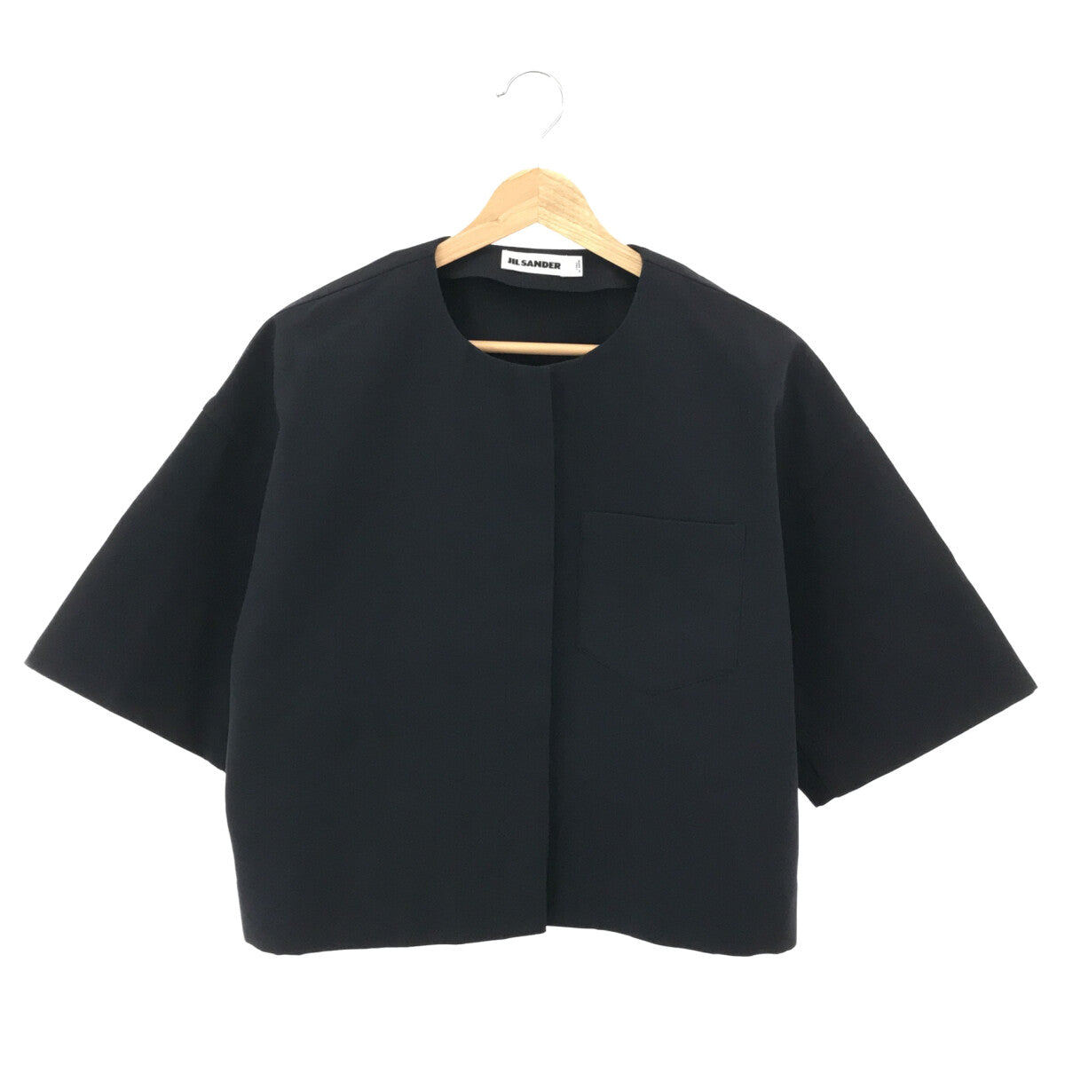 JIL SANDER / ジルサンダー | コットン ノーカラー ショートスリーブ 