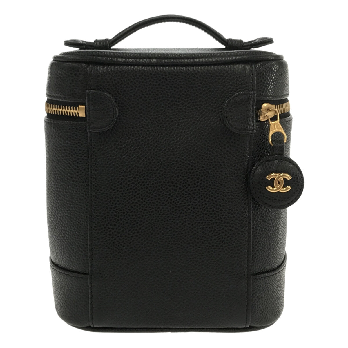 香奈兒 | 93659 Coco Mark 魚子醬皮革化妝包 |黑色 |女性的