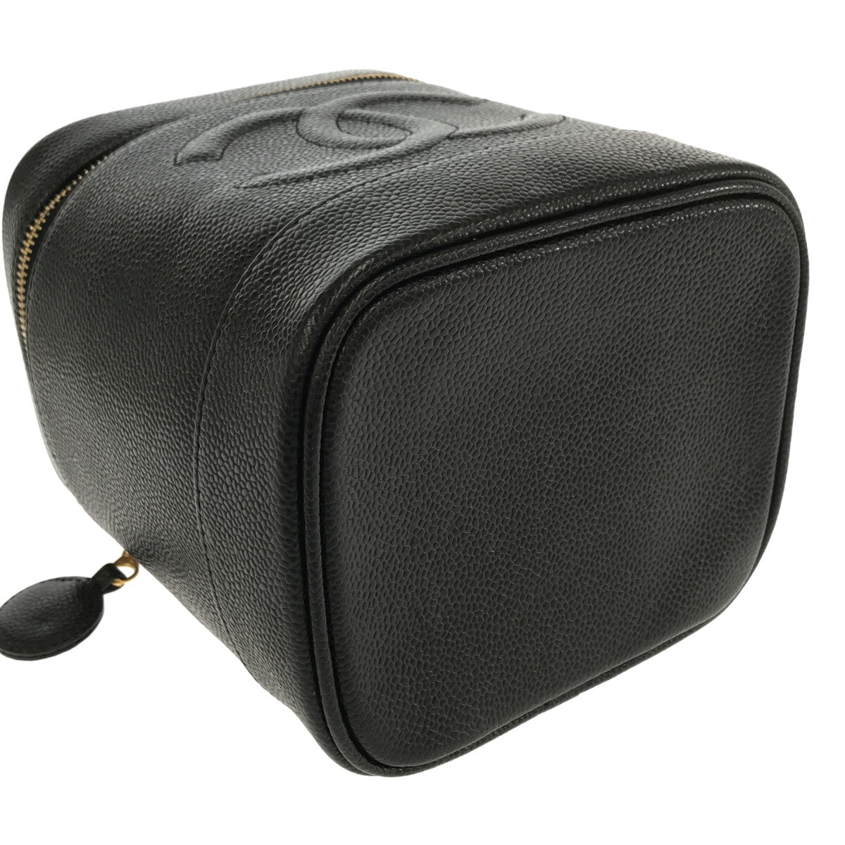 香奈兒 | 93659 Coco Mark 魚子醬皮革化妝包 |黑色 |女性的