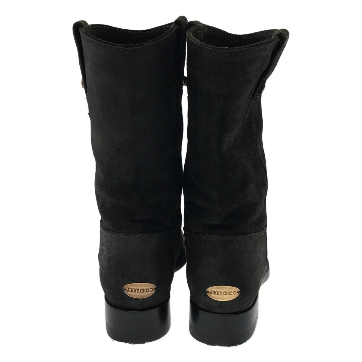 【미품】 JIMMY CHOO / 지미추 | HUDSON 가죽 페코스 부츠 | 35 | 블랙 | 여성