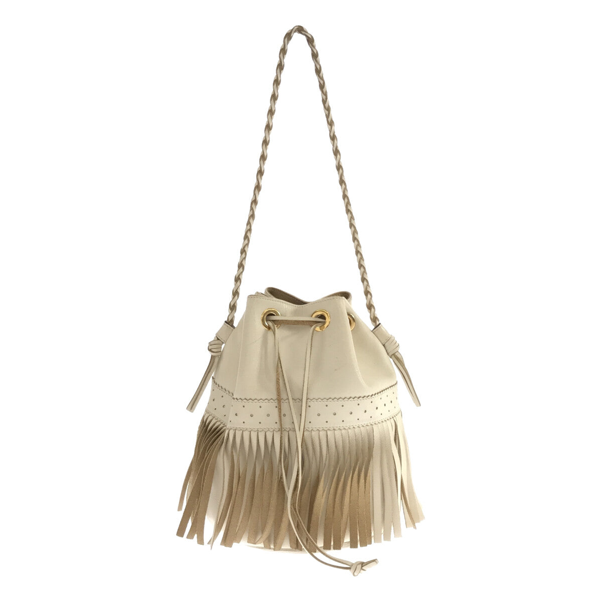 J&M DAVIDSON / 제이앤엠 데이비슨 | FRINGE CARNIVAL 프린지 카니발 L 가죽 건착 가방 | 화이트 | 여성