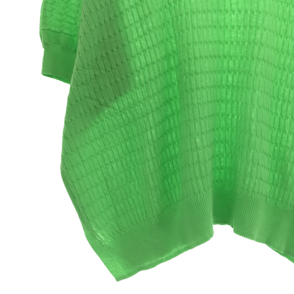 Drawer / 드로어 | 2019SS | 18G 케이블 뜨개질 짧은 슬리브 니트 | F | 그린 | 여성