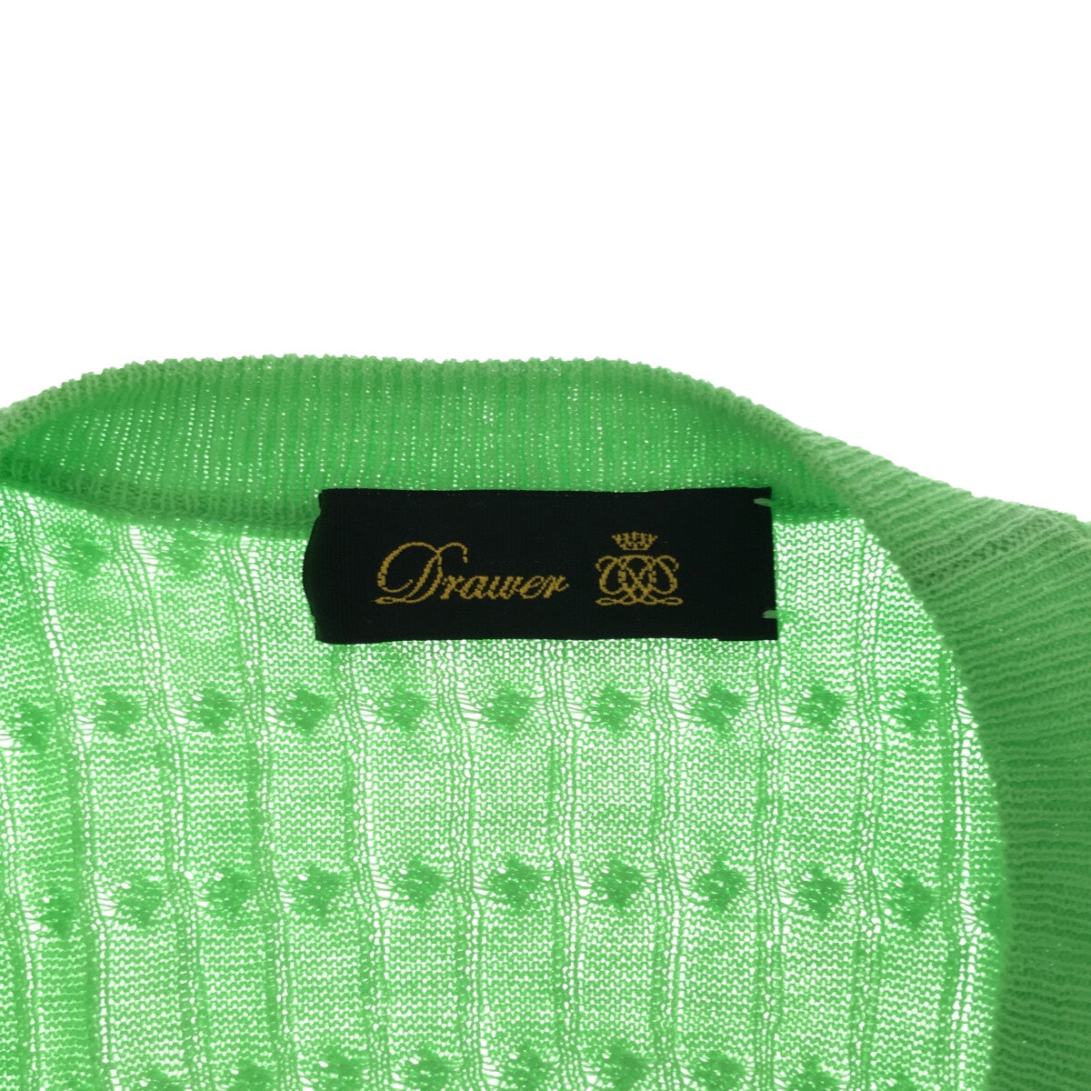 Drawer / 드로어 | 2019SS | 18G 케이블 뜨개질 짧은 슬리브 니트 | F | 그린 | 여성