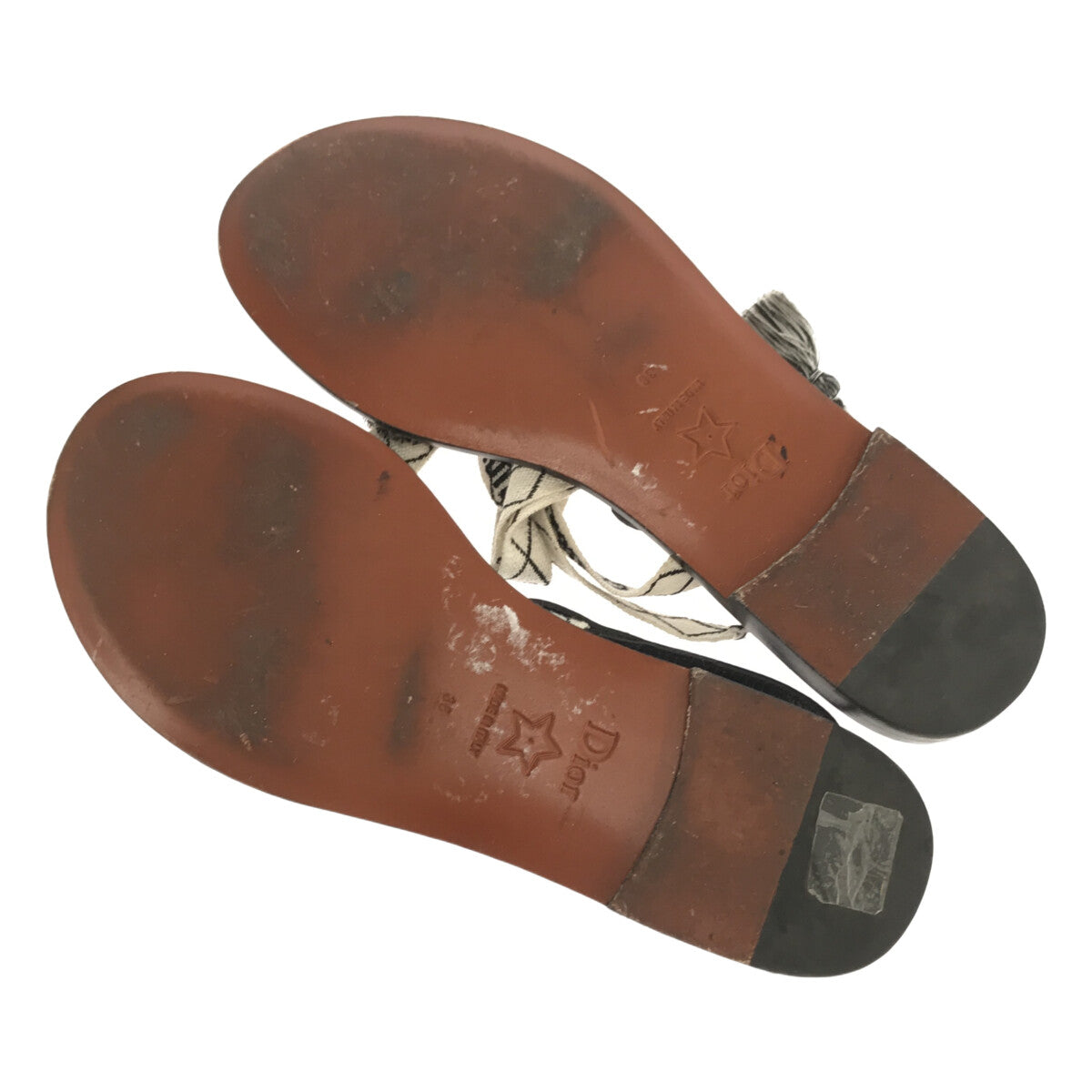 克里斯汀迪奧 | J'ADIOR 踝帶平底涼鞋 | 38 |黑色 |女性的