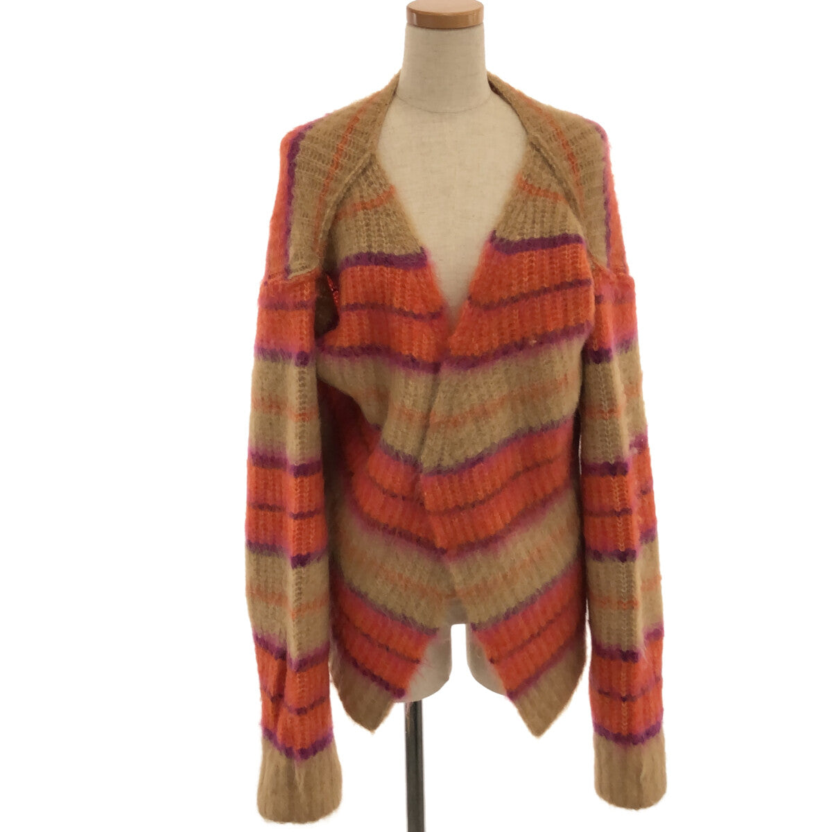 Stripe Mohair Wide Cardigan(ORANGE)トップス - カーディガン