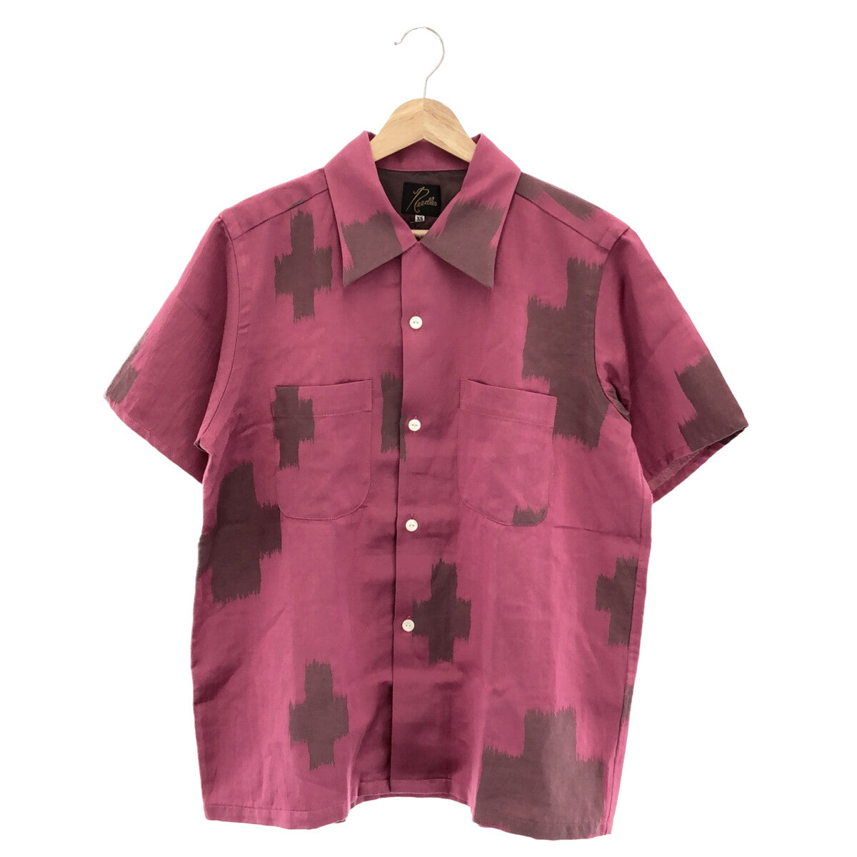 Needles / ニードルス | 2023SS | S/S One-Up Shirt -C/L Kimono Jq.- / コットンリネン  オープンカラーシャツ | XS |