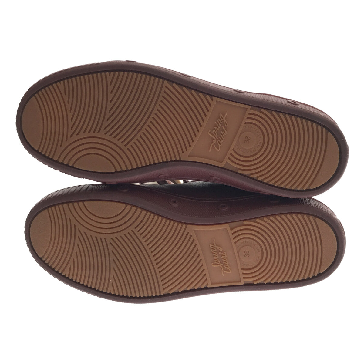 【미품】 SPRING COURT / 스프링 코트 | 가죽 고무창 운동화 | 36 | 와인 레드 | 여성