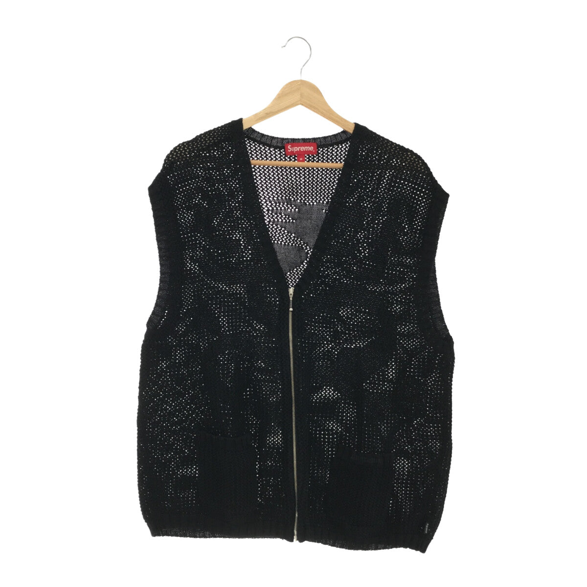 Supreme Dragon Zip Up Sweater Vest 黒　M