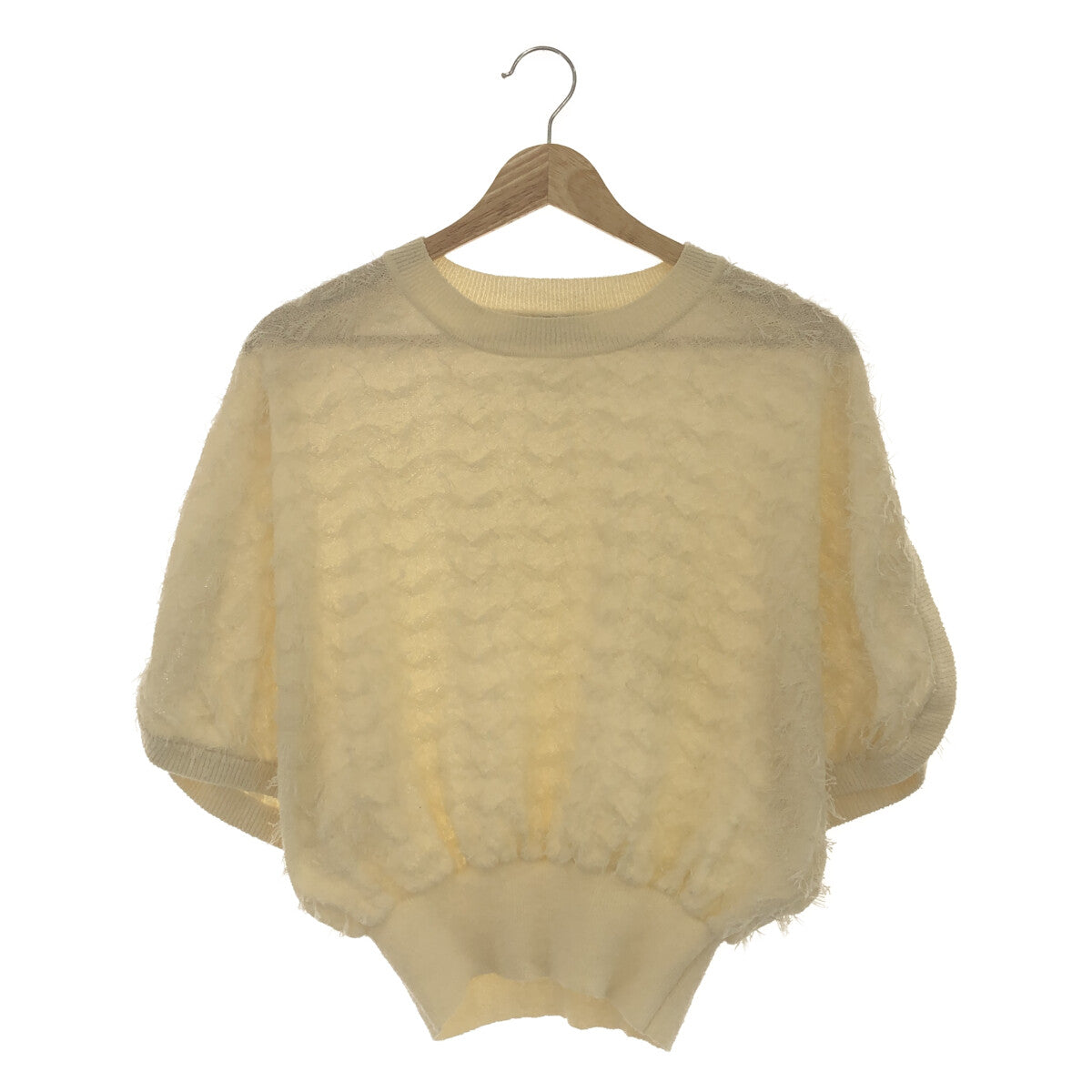 CLANE/クラネ FRINGE ARCH SLEEVE KNIT TOPS/フリンジアーチスリーブ