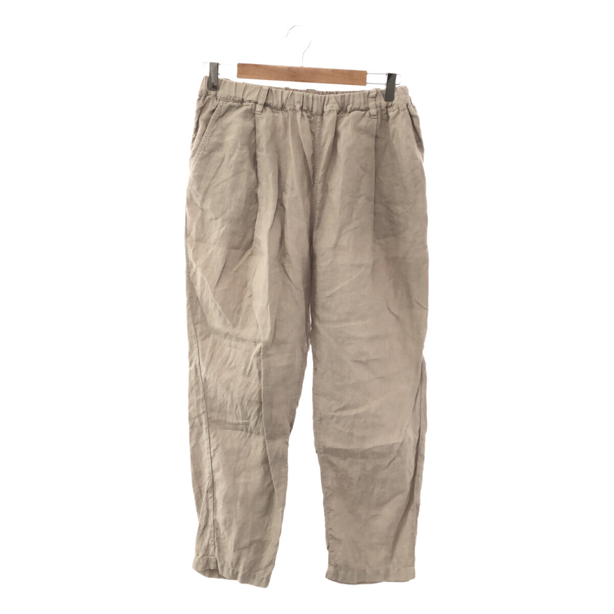 巢狀睡袍 / 巢狀睡袍 |亞麻休閒褲 | F |灰色米色|女性的