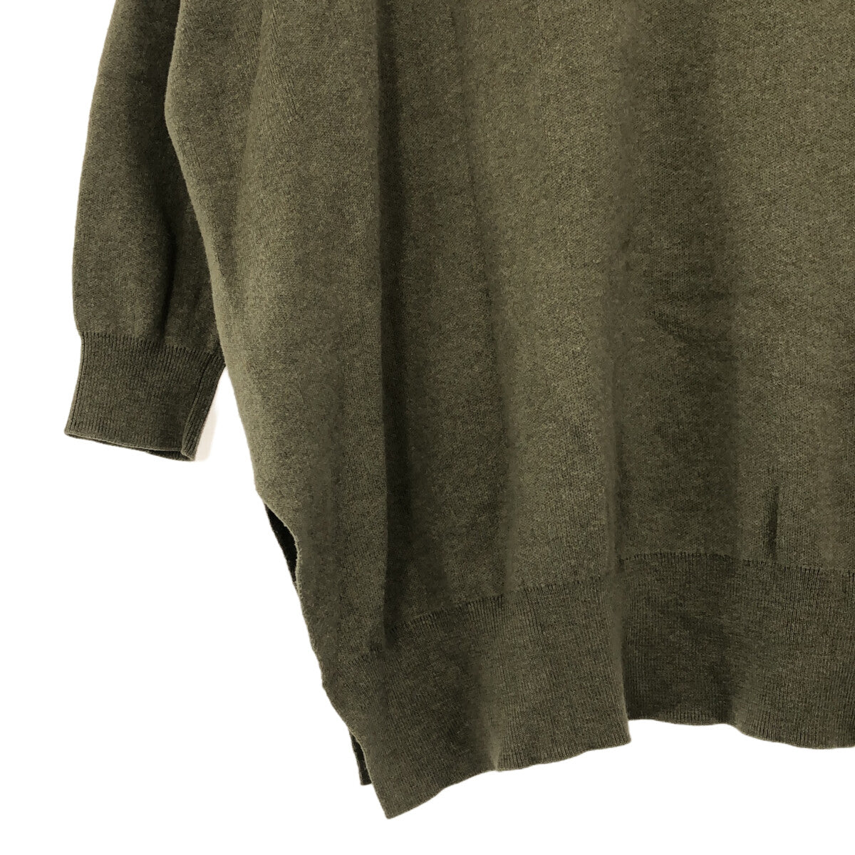 Ron Herman / 론허먼 | 코튼 크루넥 슬릿 니트 | XS | 그린 | 여성