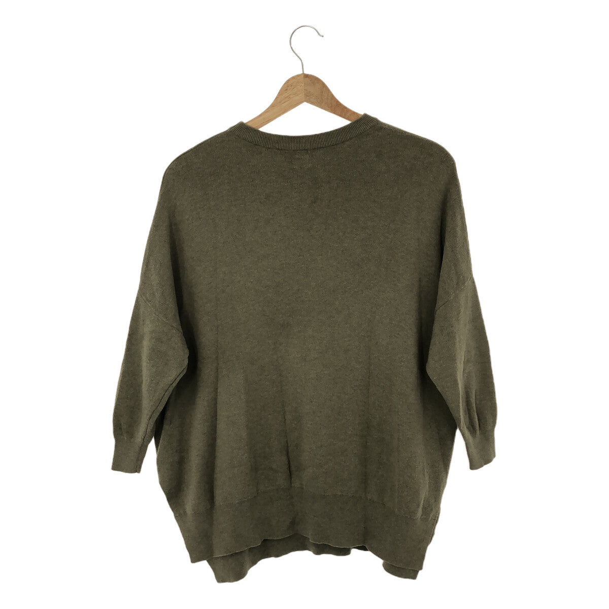 Ron Herman / 론허먼 | 코튼 크루넥 슬릿 니트 | XS | 그린 | 여성