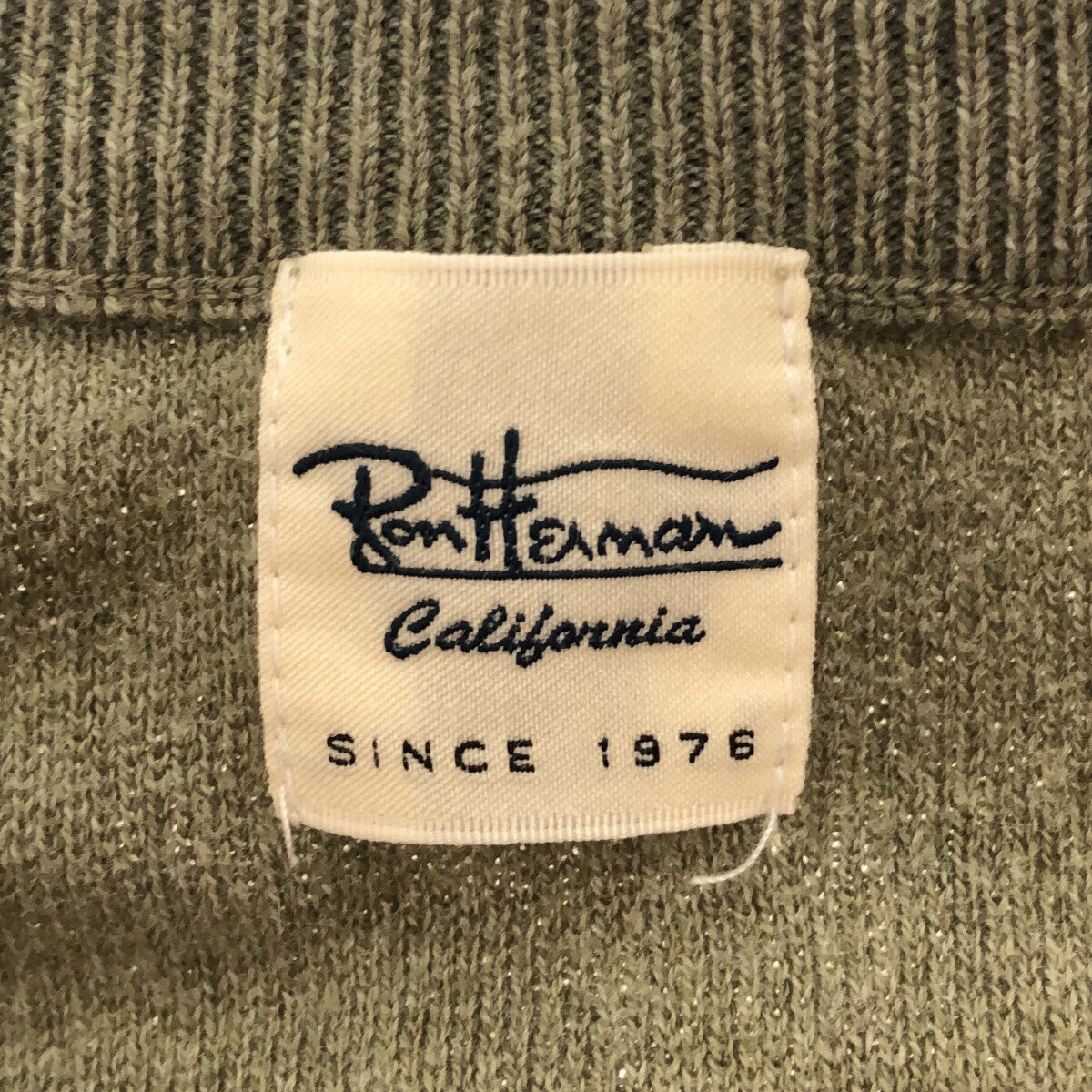 Ron Herman / 론허먼 | 코튼 크루넥 슬릿 니트 | XS | 그린 | 여성