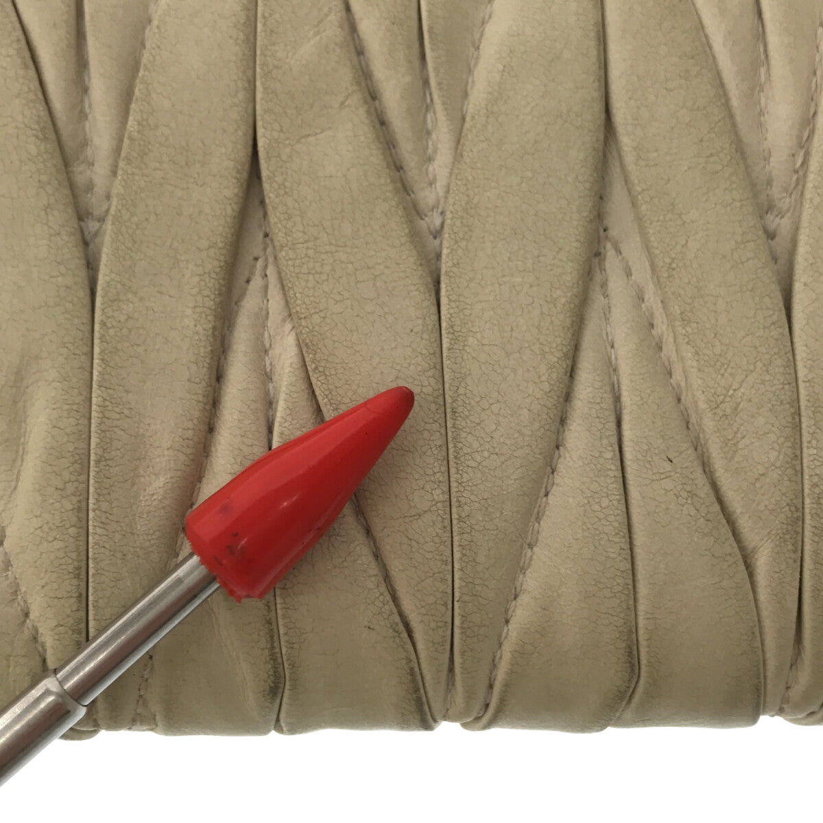 miu miu / 뮤 뮤 | L 자 지퍼 지갑 긴 지갑 | 아이보리 | 여성