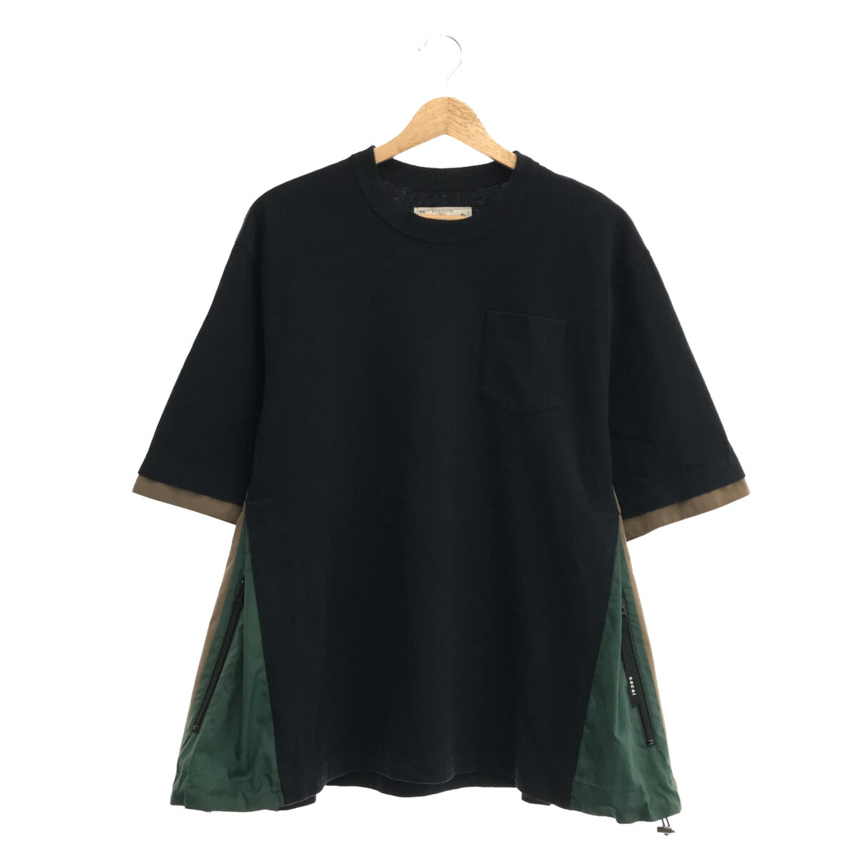 sacai / サカイ | 2021SS | Cotton T-Shirt / 異素材 ドッキング 