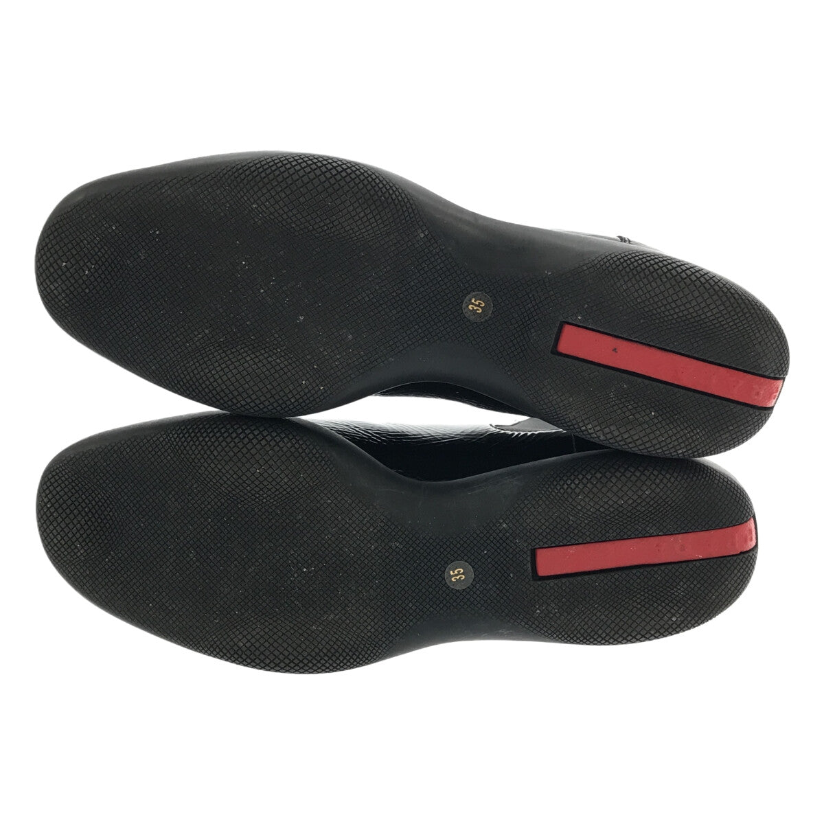 PRADA SPORT / 프라다 스포츠 | 에나멜 사이드 고어 짧은 부츠 | 35 | 블랙 | 여성