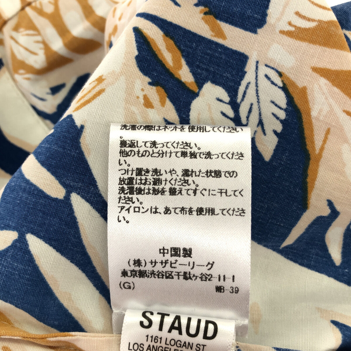 【美品】 STAUD / スタウド | ボタニカル柄 ボリュームスリーブ チュニック ブラウス | XS | ブルー / ブラウン | レディース