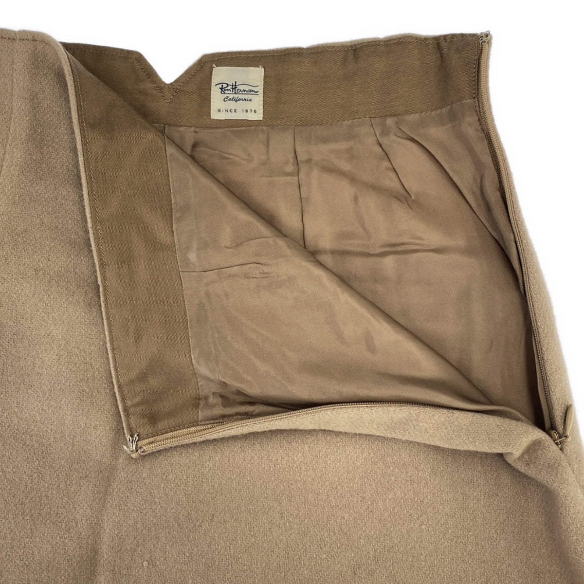 羅恩·赫爾曼 / 羅恩·赫爾曼 |羊毛輕盈麥爾登呢裙長裙 | XS |米色 |女性的