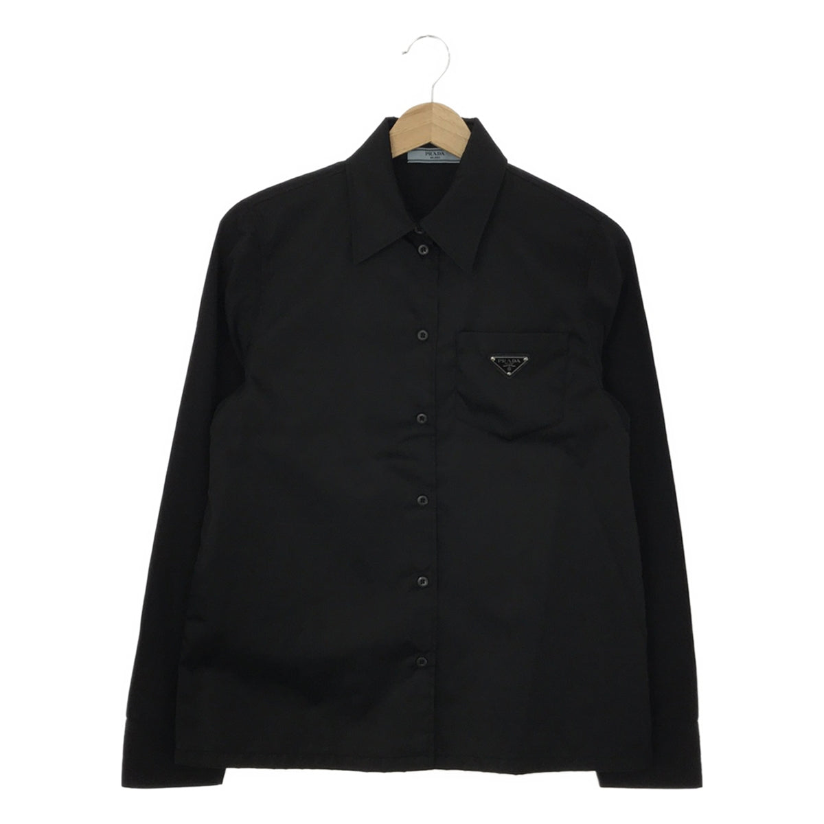 PRADA / プラダ | Poplin And Re-nylon Shirt シャツ | 38 | ブラック ...