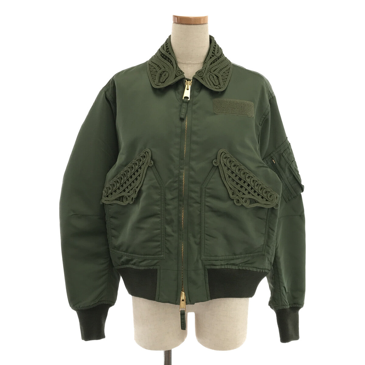 Mame Kurogouchi / マメクロゴウチ | Cording Embroidered Flight Jacket / ナイロンツイル  ブルゾン ミリタリージャケット | 1 |