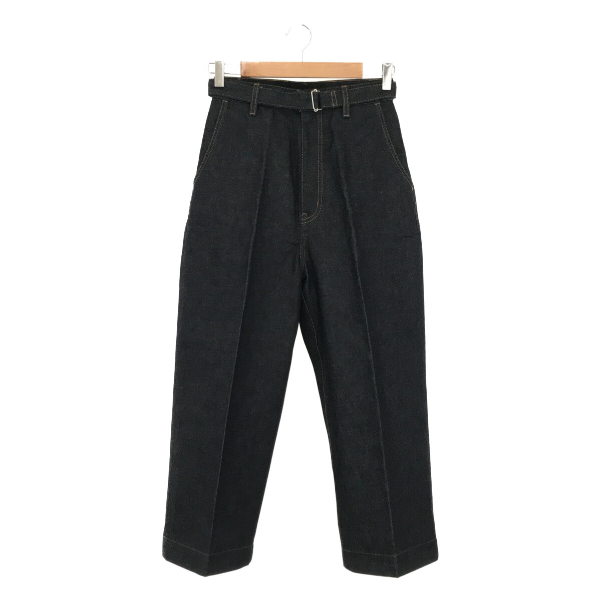 yass / ヤス | BELTED DENIM TROUSERS ベルテッドデニムトラウザー | S