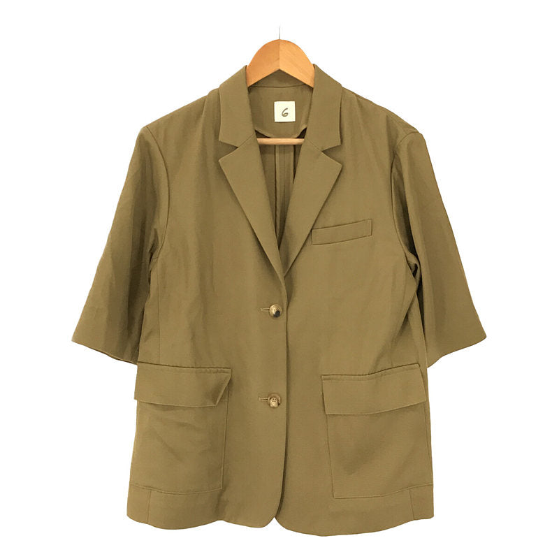 6(ROKU) / ロク | 2021SS | Tailored Jackets レーヨン コットン ショートスリーブ テーラード ジャケット |  36 |