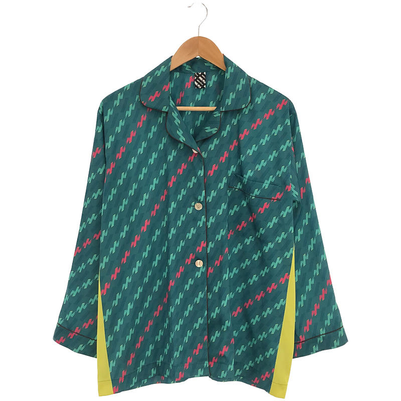 MULPLA / マルプラ | 総柄 サイドライン オープンカラー パジャマ シャツ | F |