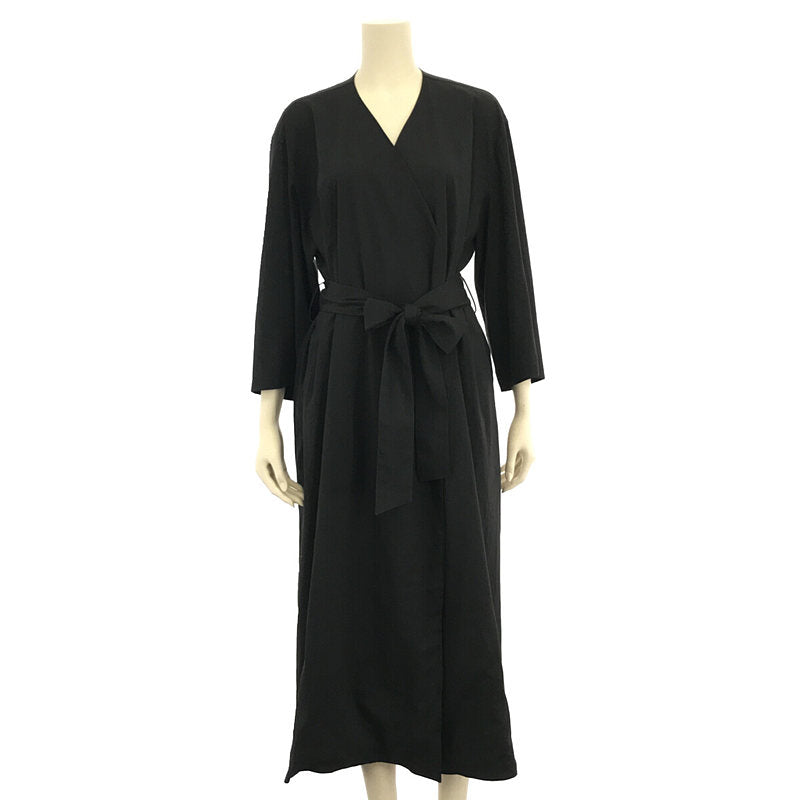 madder madder / マダマダ | “つつむ” WRAP DRESS - CHARCOAL GRAY