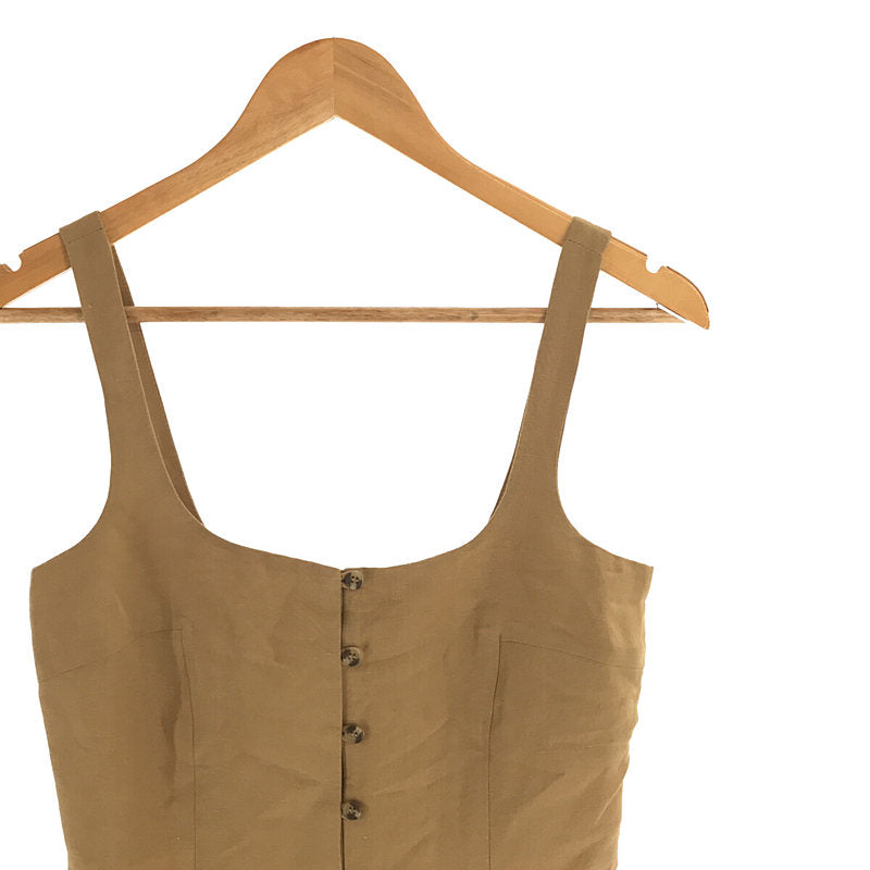 【신품】 Spick and Span / 스픽 앤 스팬 | 2020AW | 셔츠 버튼 라이크 캐밀 롱 원피스 | 36 | 베이지 | 여성