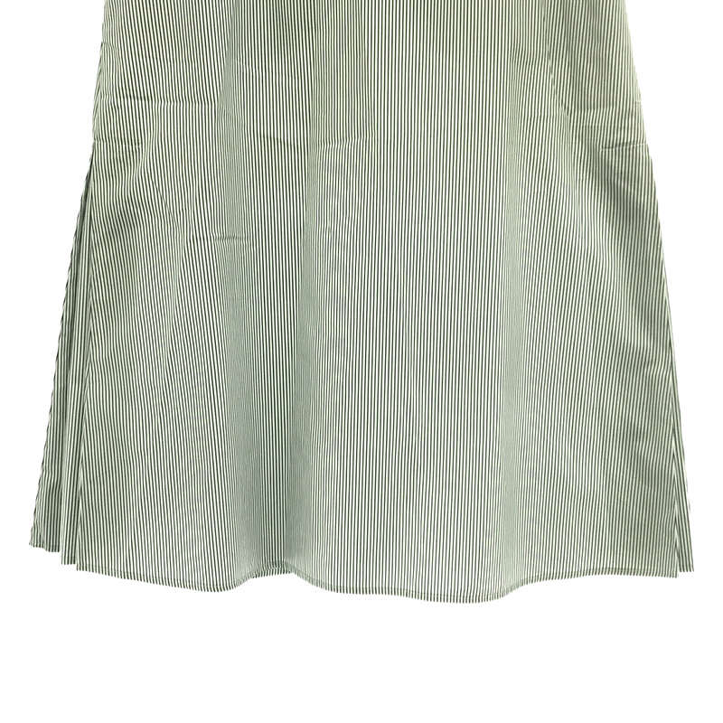 【미품】 AKANE UTSUNOMIYA / 아카네 우츠 노미야 | 2020SS | 포켓 전환 스트라이프 플레어 롱 스커트 | 36 | white×green | 여성