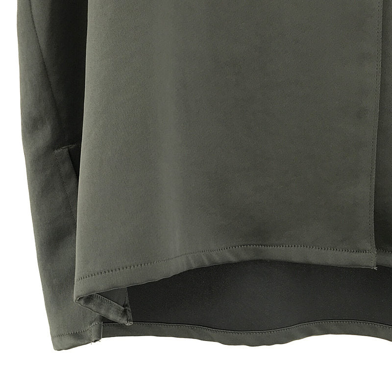 【미품】 foufou / 푸후 | open collar satin blouse / satin flair skirt 블라우스 스커트 설정 | -/1 | 블루 그레이 | 여성