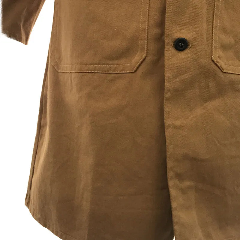 VINTAGE / 빈티지 헌 옷 | 추정 1970s DEAD STOCK 데드 스톡 Harpoor 코튼 능직 백 슬릿 체스터 숍 코트 | M |