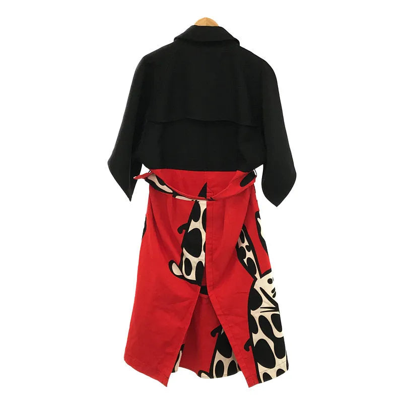 [品相良好] COMME des GARCONS HOMME PLUS | AD2020 2020AW |對接斗篷外套 | S |黑色/紅色 |男士