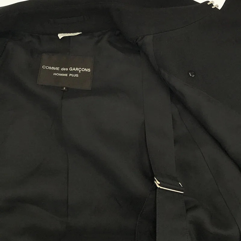 [品相良好] COMME des GARCONS HOMME PLUS | AD2020 2020AW |對接斗篷外套 | S |黑色/紅色 |男士