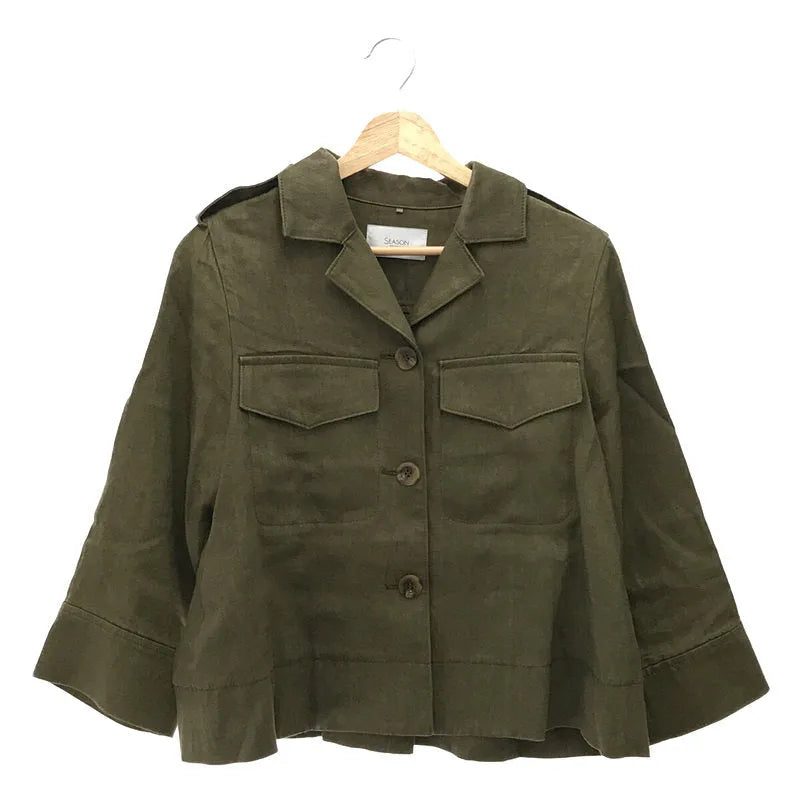 SEASON STYLE LAB / 시즌 스타일 랩 | 린넨 재킷 | 38 | 카키 | 여성