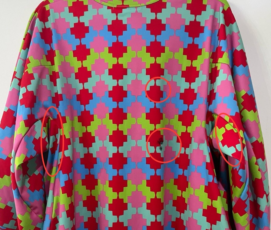 [狀況良好] COMME des GARCONS | 2024SS | 聚酯全身圖案，幾何圖案，變形，3D袖套衫剪裁和縫紉 | XS | 多色 | 女款