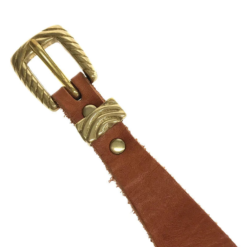 FUMIE = TANAKA / 후미에 타나카 | 골드 쇠장식 가죽 벨트 | - | 브라운 | 여성